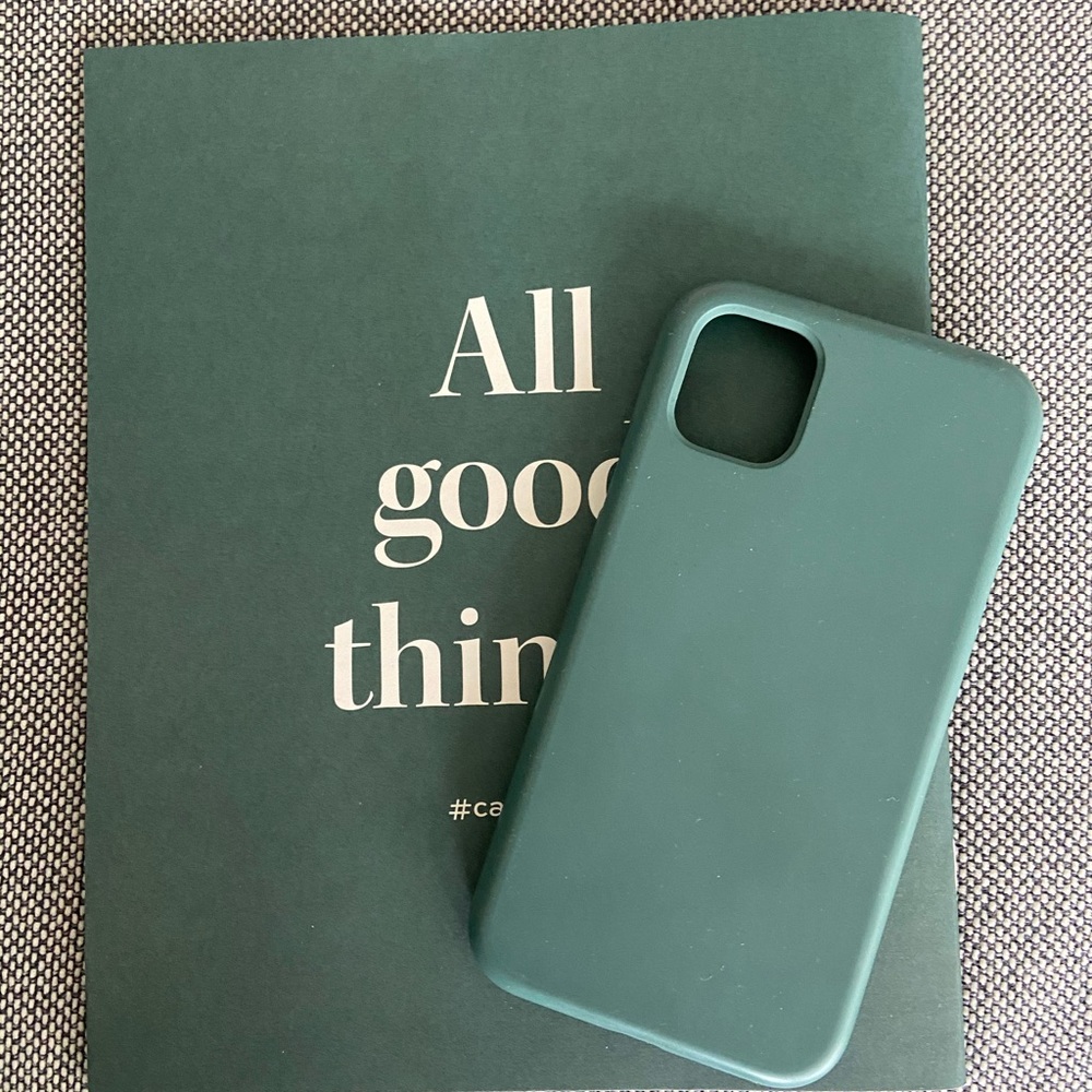 Green iPhone 11 silicone case.